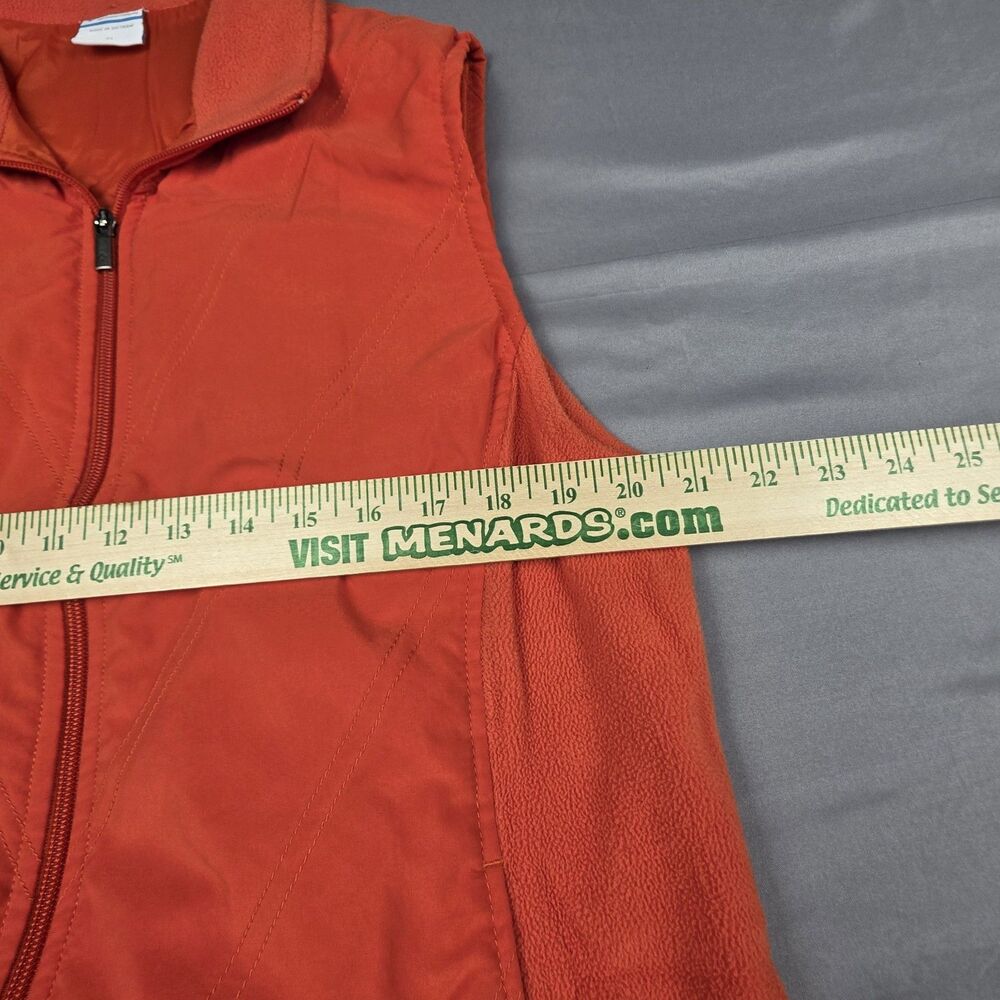 Columbia Women's Fleece Lined Full Zip Vest Mock Neck Orange Size XL - Picture 9 of 10
